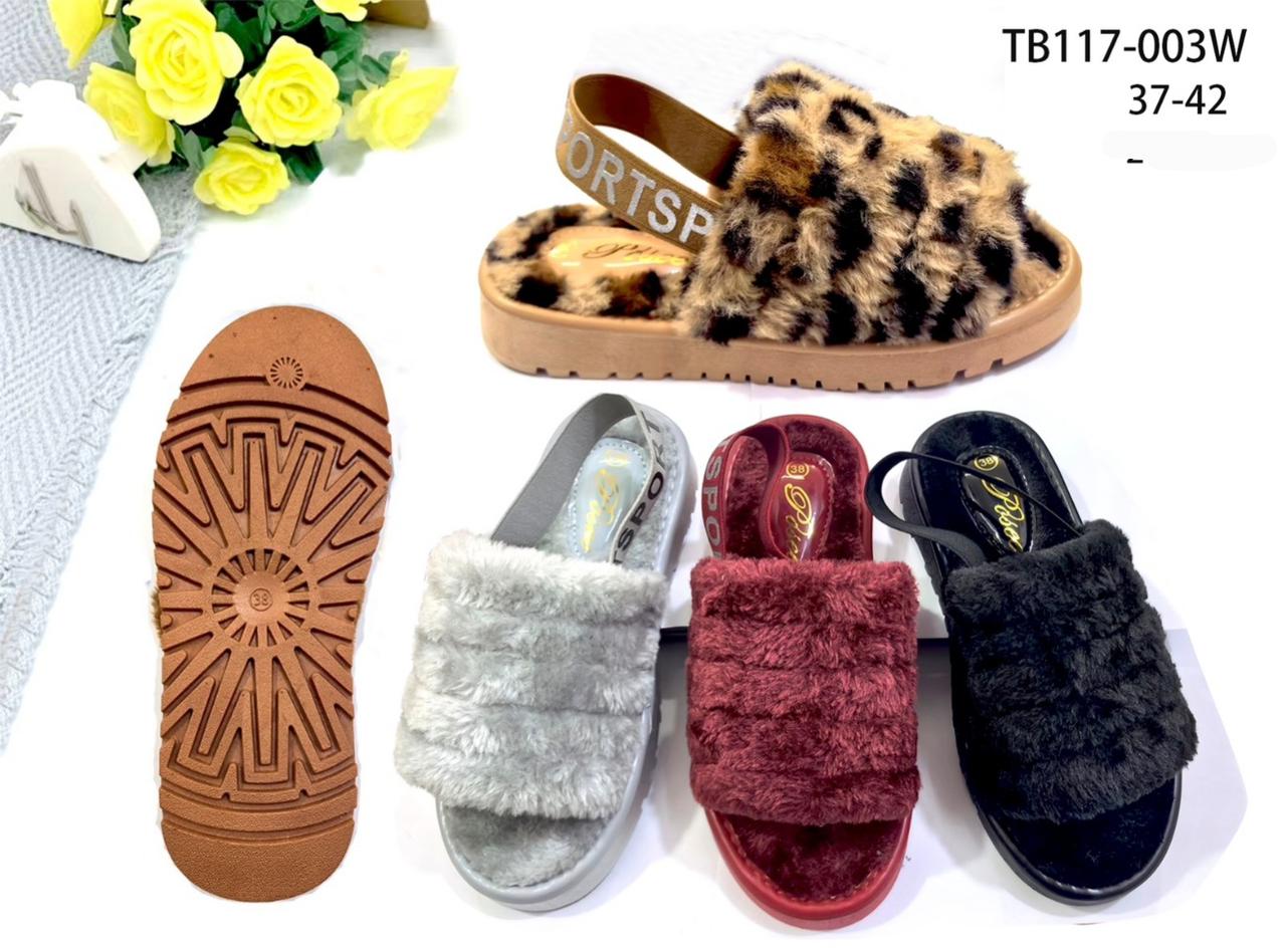 Fluffy sandals