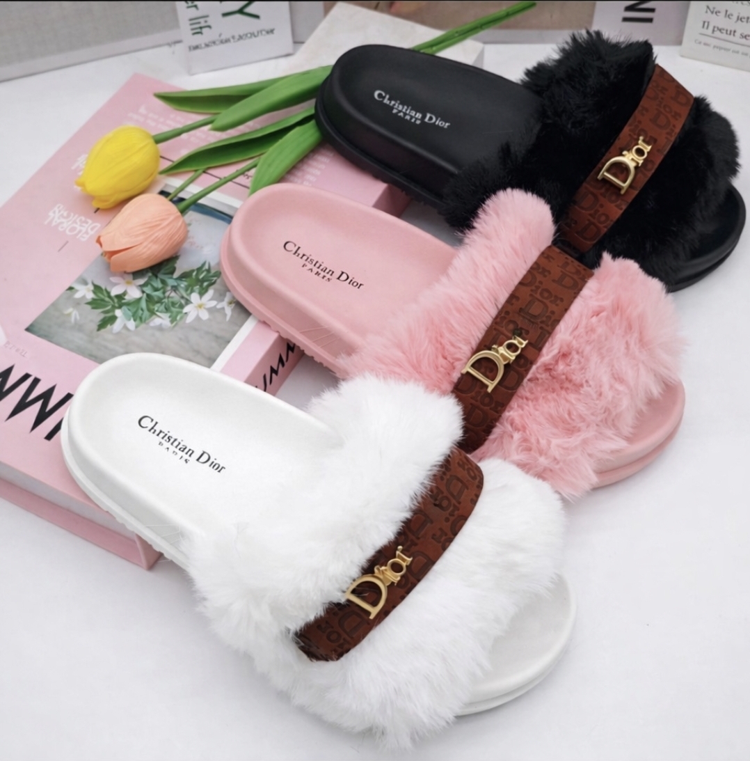 Fluffy sandals